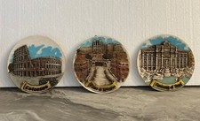 Roma Tre Quadri Quadrucci a Rilievo Colosseo P.zza Di Spagna Fontana Di Trevi