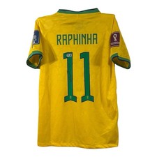 Maglia firmata Raphinha BECKETT MAGLIA ORIGINALE Brasile 2022 WORLD CUP BAS ICONS