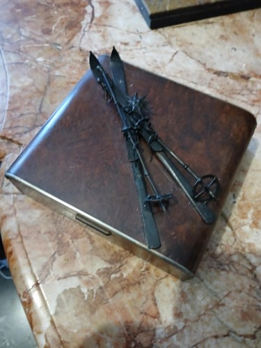 Scatola legno decò con - scatola,