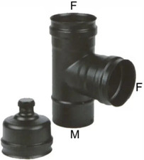 Tubo gomito T 90° con tappo