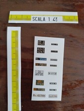 Kit scala 1/43 Targhe adesive 8 Coppie Vecchie Anni 60 70 80 no decals italiane