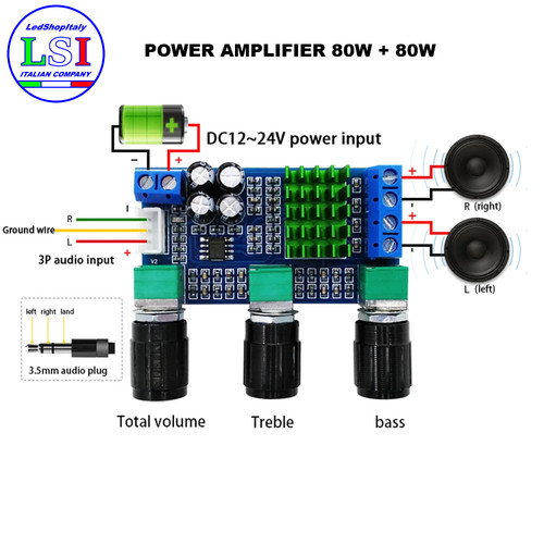 Modulo amplificatore 80w - amplificatore, 80w+80w