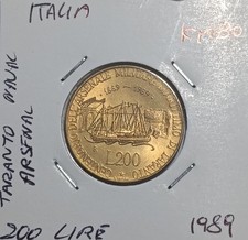 Italia 200 lire, 1989 100°