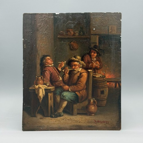 Antico quadro olio latta - quadro, su
