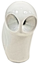 Scultura statuina gufo porcellana bianca Royal Dux Boemia vintage moderna astratta