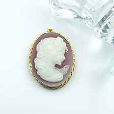CIONDOLO IN ARGENTO 925% CON CAMMEO CAMEO, DONNA RODIATO IN ORO GIALLO 18KT