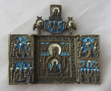 ICONA RUSSA IN BRONZO E SMALTO 9X8  CM