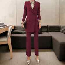 Tailleur completo donna ufficio giacca lunga blazer pantaloni rosso vino 36000