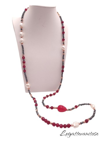 Collana donna lunga perle - collana,