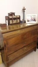 Comò cassettone antico mobile in legno cassettiera noce chiaro e radica fine 800