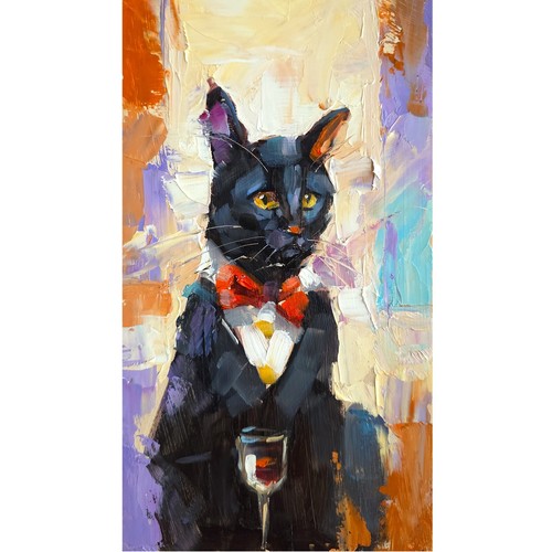 Dipinto olio originale - , smoking