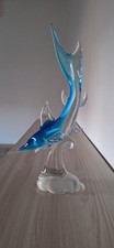 Squalo Blu In Vetro Pesante Di