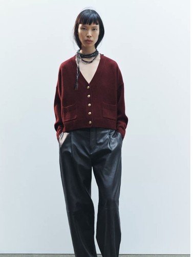 Cardigan zara borgogna - cardigan, 100%