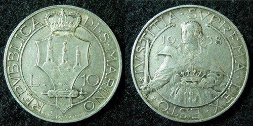 San marino lire 1938 - marino,