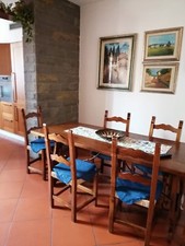 Tavolo Fratina con sei sedie in noce nazionale  Lu 200 x La 80