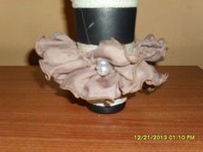 ELASTICO MOLLA PER CAPELLI MARRONE TESSUTO PERLINE HAIRAGAMI ACCONCIATURA CODA 