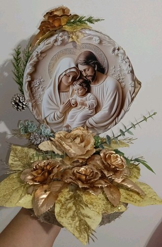 Presepe legno con dipinto a - in,