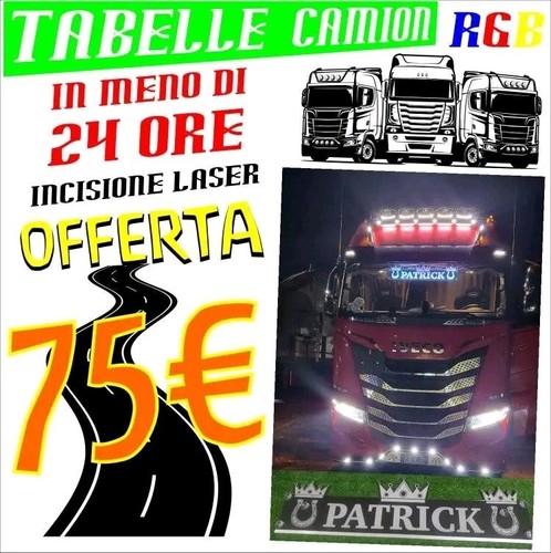 Tabella targa nome camion - targa, led