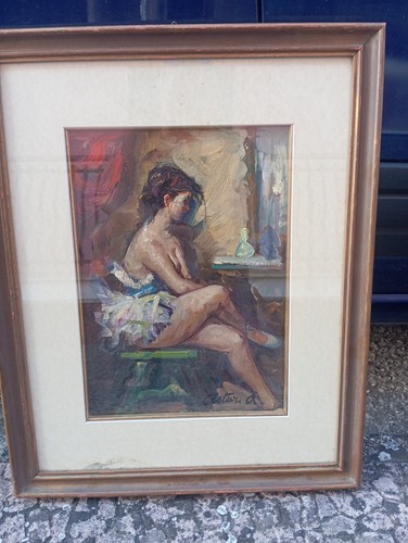 Antico quadro olio tela - quadro, di