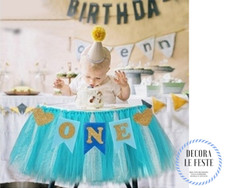 GONNA DI TULLE CELESTE PER