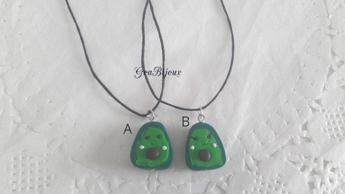 Collana ciondolo fimo avocado