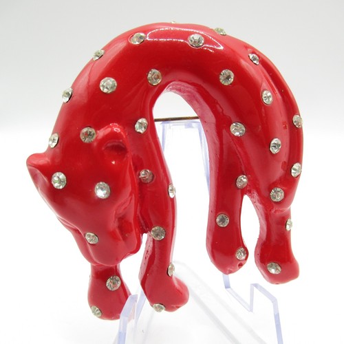 Spilla vintage rosso scuro - , con