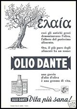 PUBBLICITA'1953 OLIO D'OLIVA DANTE G.COSTA GENOVA ULIVO CUCINA CHEF PRODOTTI
