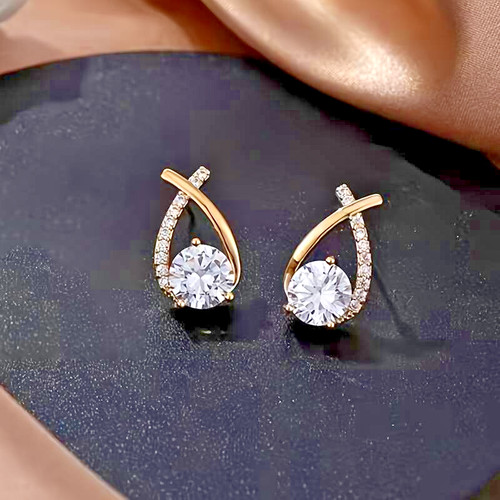 Orecchini color oro con - , strass