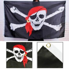 Large Pirate Bandana Flag Boats Treehouse Skull Crossbones Jolly Roger  5 x 3FT 