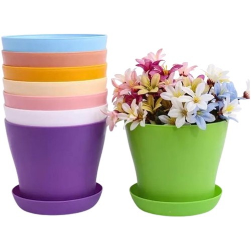 Vasi plastica colorati 14cm - plastica,