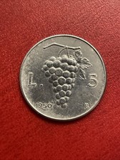 Moneta 5 Lire 1950 Uva Italia