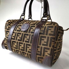 Borsa vintage FENDI Mini Boston modello Zucca beige marrone autentica dal Giappone