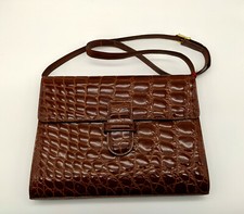 Nieri Argenti Borsa Marrone in Pelle stampa Cocco Made in Italy Luxury Vintage