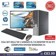 DELL/HP Intel Core i3/i5 DESKTOP TOWER PC & SISTEMA COMPUTER TFT WINDOWS 11