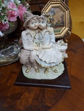 Statuina Ceramica Coppia Di Innamorati, Firmata ROCCIA