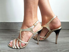 Sandalo Gioiello Argento Platino con Tacco Alto 11 cm Spillo Trasparente e Nero