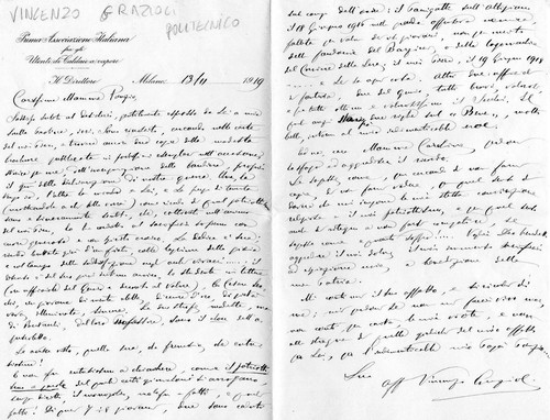 Lettera autografo vincenzo - lettera,