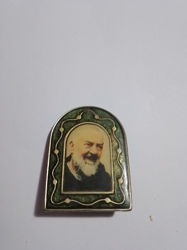 Icona padre pio metallo - padre, cm