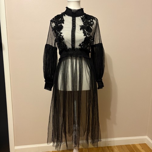 Abito fairygoth nero pizzo - nero,