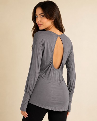 Top tunica donna grigio poesia