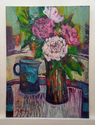 Pittura quadro fiori rose - pittura, olio