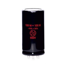 JJ Electronic 100+100uF/500V, condensatore elettrolitico doppio, solder lugs, ø3