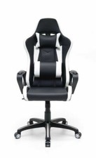 SEDIA SGABELLO POLTRONA GAMING PROFESSIONALE BIANCO NERO STUDIO UFFICIO SM 10/21