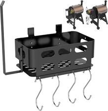 Contenitore Portaoggetti con 4 Ganci e Porta Asciugamani di Carta per Griglie Traeger, Accesso Grill