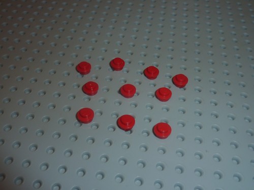 Lego red plates - 10,