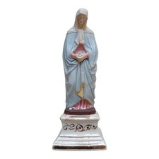 *HH* Antica Statua Madonna Scultura In Porcellana Religiosa Votiva Devozionale