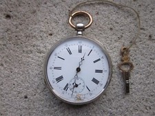 OROLOGIO DA TASCA BAUTTE GENEVE CARICA CHIAVE CHIAVETTA CIPOLLA TASCHINO ANTICO