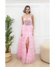Vestito da cerimonia con balze