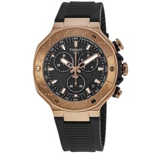 Nuovo Orologio Uomo Tissot T-Race Cronografo Quadrante Nero Gomma T141.417.37.051.00