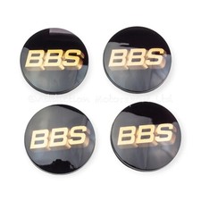 4x Tappi Centrali Rotanti Originali BBS, Nero con Logo BBS Bronzo 3D 56mm